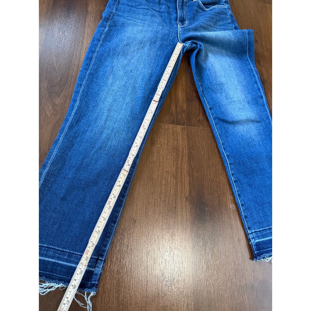 L'Agence Harris Frayed High Rise Cropped Jeans Sz 28 Dark Wash Denim Casual - Picture 4 of 8